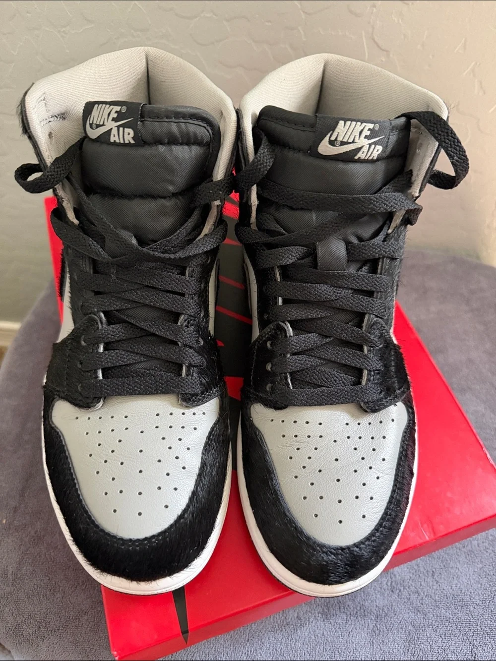 2022 Nike Air Jordan 1 Retro High OG Twist 2.0 Medium Grey W9 - M7.5 Real Fur
